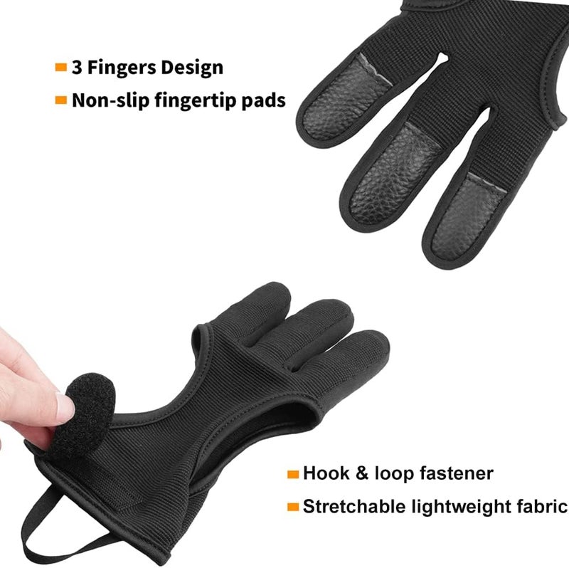 KRATARC Archery Lightweight Finger Tab Gloves & Arm Guard Adjustable Arm Protector for Hunting Target Shooting Accessory Recurve Bow Compound Bow - Image 5